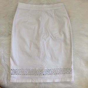 White Cotton Skirt with laces and rhinestones